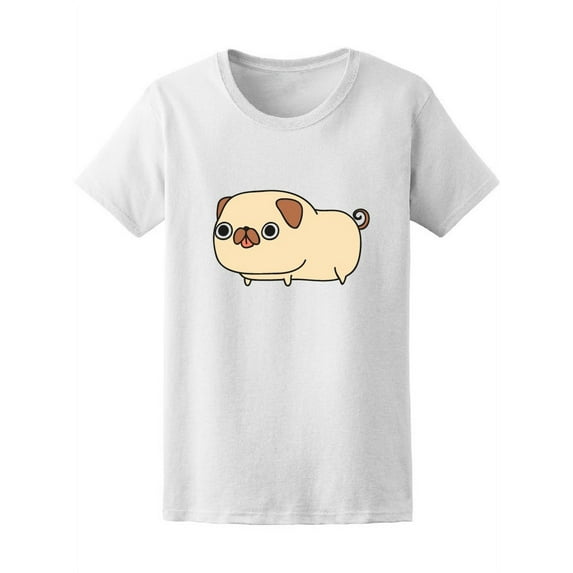 Cute Doodle Pug Cartoon Tee Women's -Image by Shutterstock