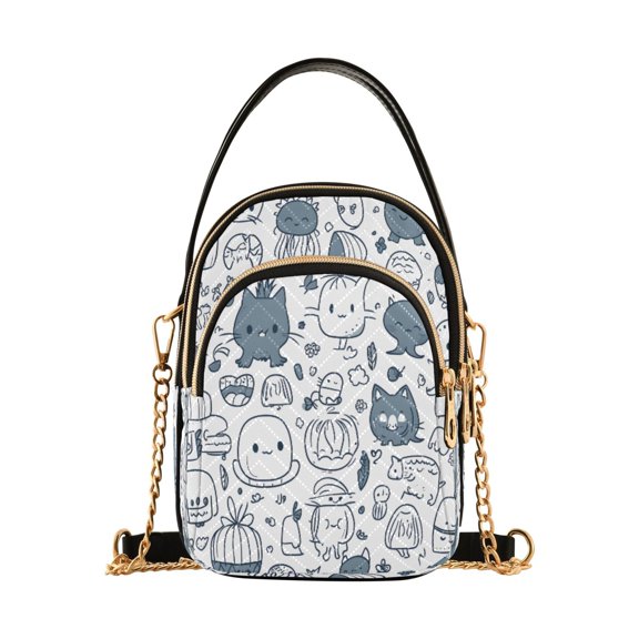 Cute Doodles Of Various Animals Women's Crossbody Handbags Leather Crossbody Bags Fanny Pack Chest Bag for Travel