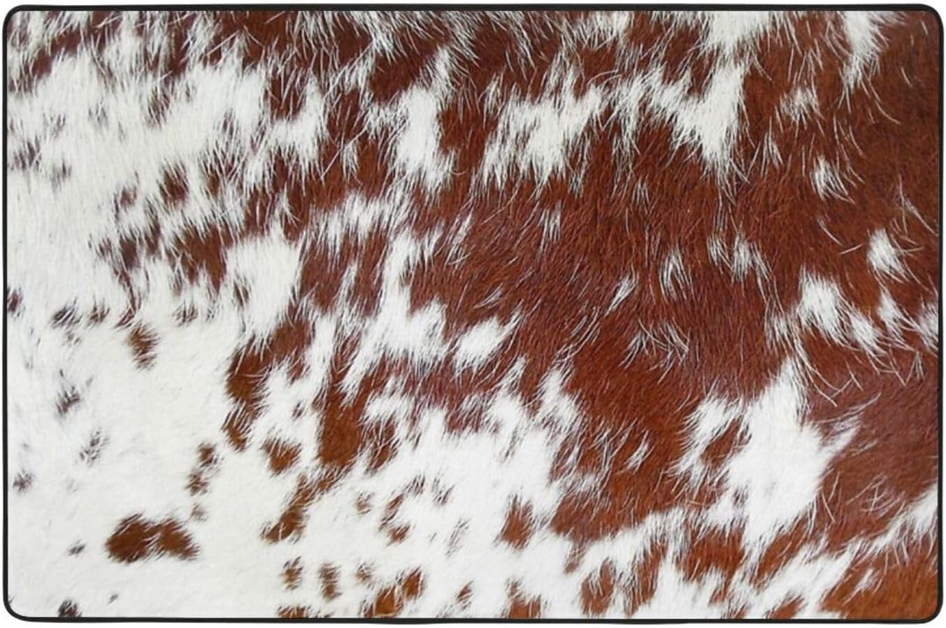 Cute Doormat for Apartment Door Cow Skin Print Pattern Memory Foam Bath