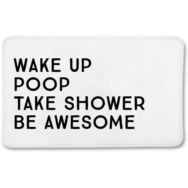 Cute Doormat Outdoor Entrance Bathroom Decor Bath Mat Bathroom White