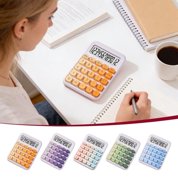 Cute Dopamine Color Mini Desktop Calculator, with Large Easy-Press Buttons, Portable Candy-Colored Math Calculator, Ideal for Teachers, Home Study, Office Work & Daily Basic Calculation Tasks, A