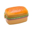 thumbnail image 1 of Cute Double Burger Lunch Box, Ongmies Creative Hamburger Shape Lunch Box - Large Capacity 3-Compartment Box with Fork, Microwave Safe for Heating,, 1 of 9