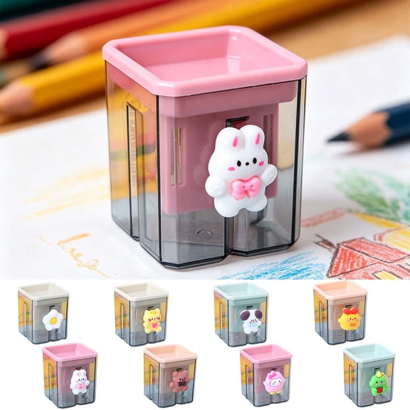 Cute Double Hole Pencil Sharpener, Portable Handheld Sharpener, Back to School Supplies