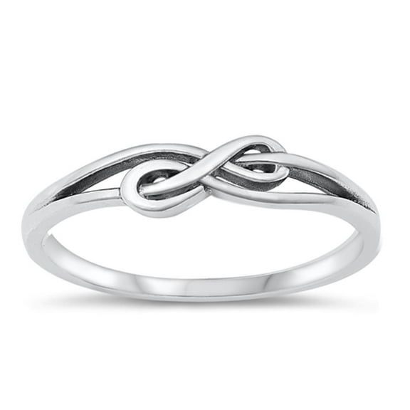 Cute Double Infinity Knot Ring .925 Sterling Silver Universe Band Jewelry Female Male Unisex Size 7