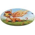 thumbnail image 1 of Cute Dragon Baby Washable Round Rug -Circle Area Rugs for Nursery Bedroom, Vintage Non Slip Non Shedding Low Pile Carpet for Living Room Coffee Table Entryway, 1 of 7
