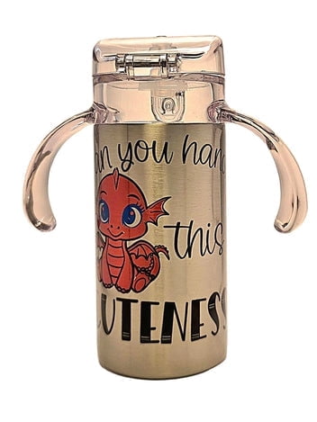 Adorable Dragon Toddler Stainless Steel Tumbler - BPA-Free Sippy Cup Duo