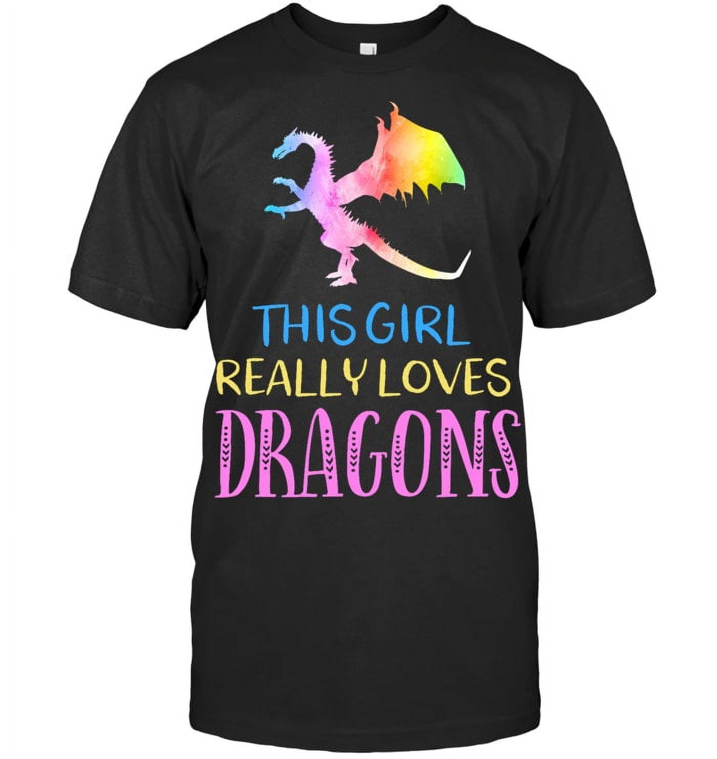 Cute Dragon Girl Loves Dragons Wings Fantasy Fire Dragon Dragon T Shirt ...