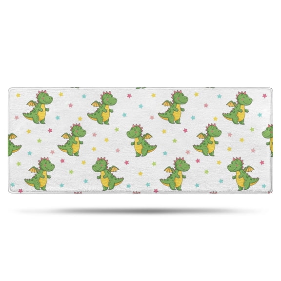 Cute Dragon Pattern with Stars Bathroom Rugs Mat,Non Slip Microfiber Bathroom Rug,Rubber Backing,Soft Bathroom Mats for Bathroom Floor,Tub and Shower,60x24in(150x60cm)