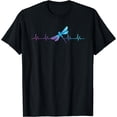 thumbnail image 1 of Cute Dragonfly Heartbeat Design Dragonflies T-Shirt Black Medium, 1 of 3