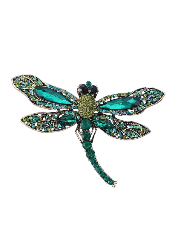 Cute Dragonfly Lapel Brooch Pin for Women Cubic Zirconia Rhinestone Pins Clip Sweater Scarves Jackets Dress Backpacks Brooches Pins