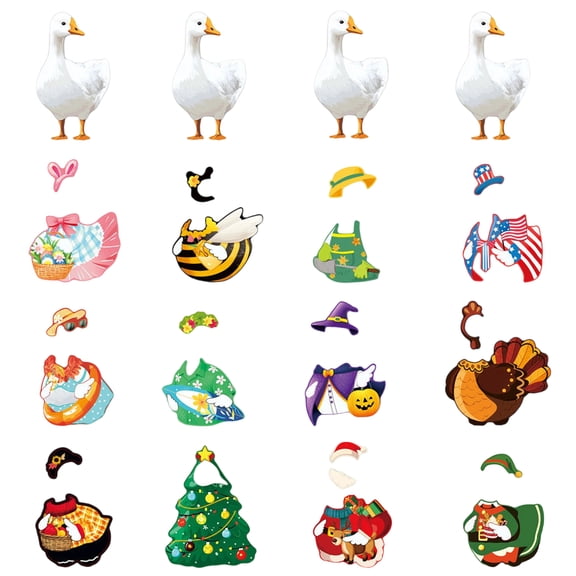 Cute Dress-Up Goose Fridge Magnet, Holiday Locker Mailbox Magnetic Car Sticker, Fun Refrigerator Decoration, Removable Magnetic Decor for Home Office,B