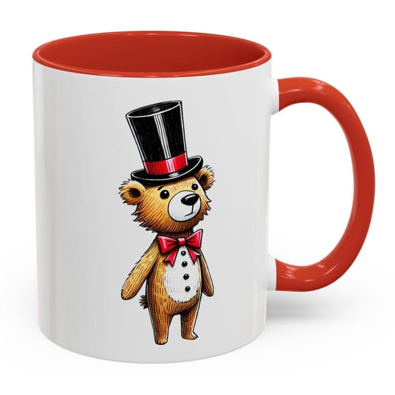 Cute DressedUp Bear Mug, Fancy Teddy Bear in Top Hat and B1Ow Tie, Adorable Gift for Animal Lovers, , Tea Drinkers and Bear Collectors