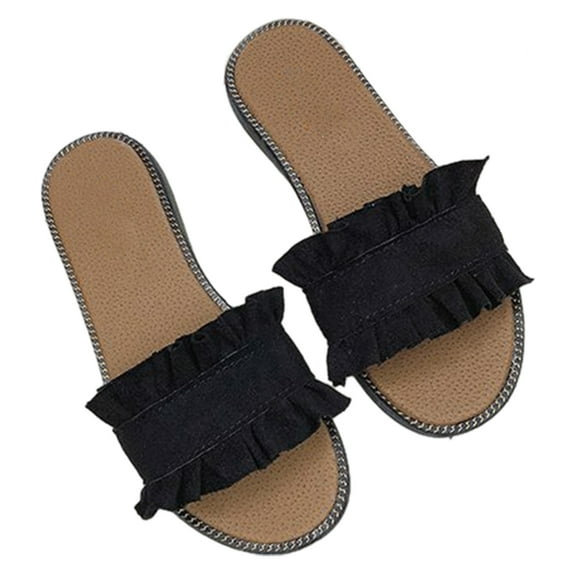 Cute Dressy Slide Sandal for Women Ladies Girls Slip On Summer Beach Slide Shoes Indoor & Outdoor Cozy Flat Sandals