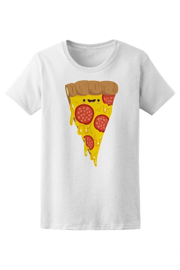 Cute Dripping Cheese Pizza Slice T-Shirt Women -Image by Shutterstock, Female Small