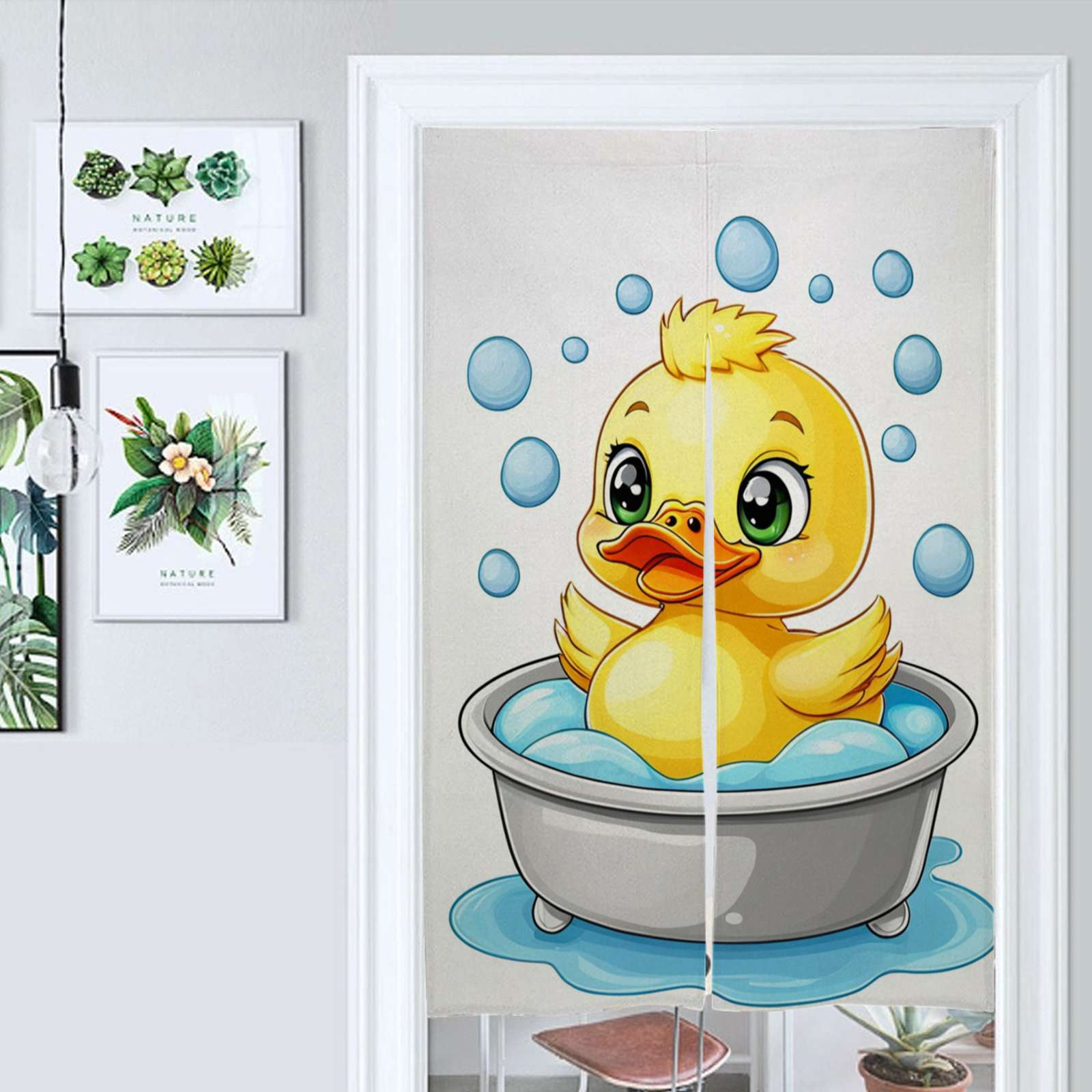 Cute Duck Bath Time Door Curtain Nordic Living Room DoorCurtain Porch ...