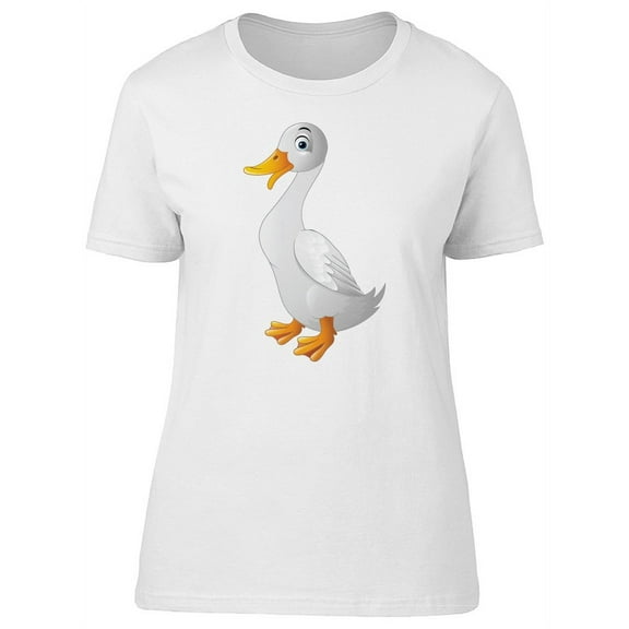 Cute Duck Cartoon T-Shirt Women -Image by Shutterstock, Female Medium