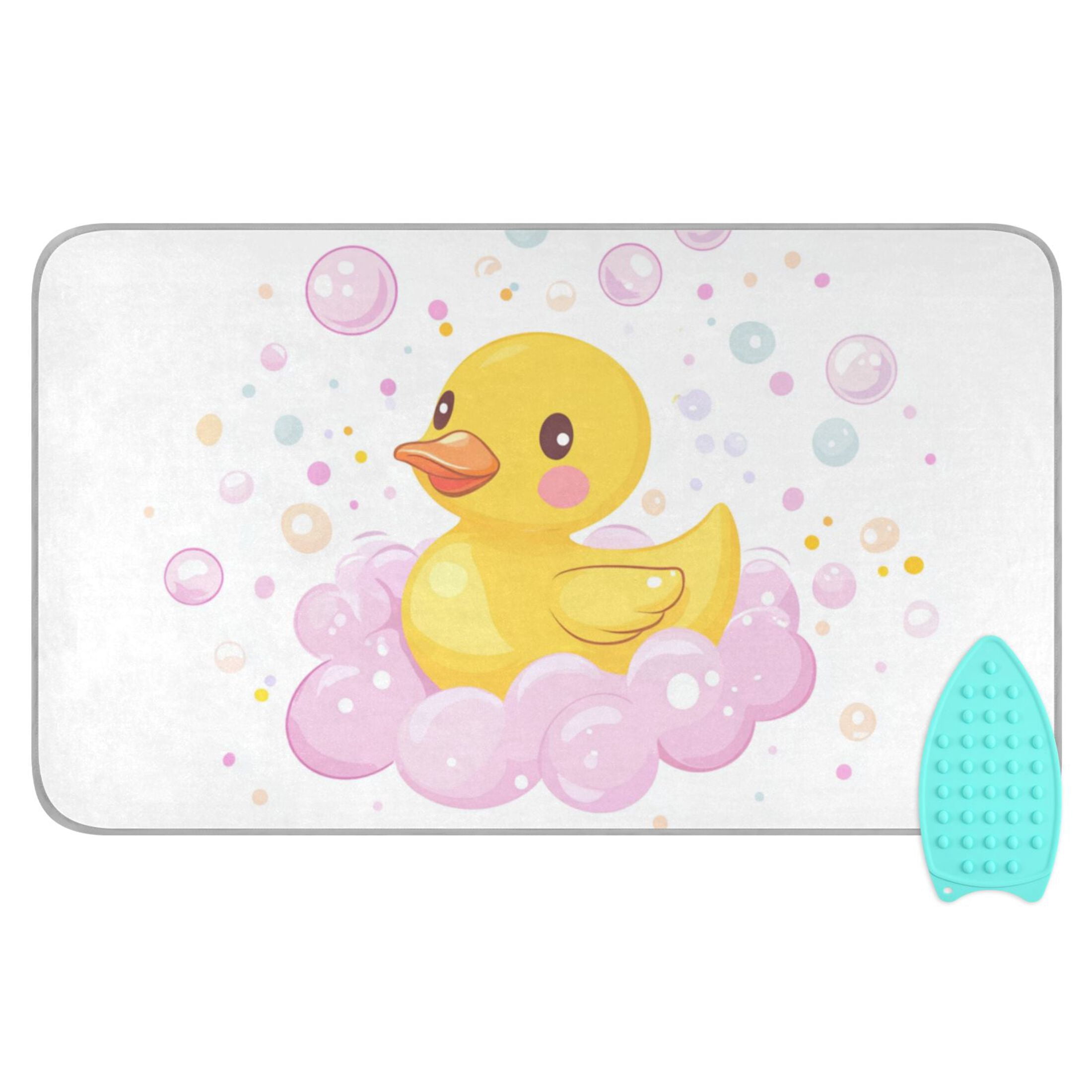 Cute Duck Dreamy Bubble Bath Ironing Mat Blanket Portable Travel Ironing Pad Heat Resistant Pad 47.2" x 27.6”
