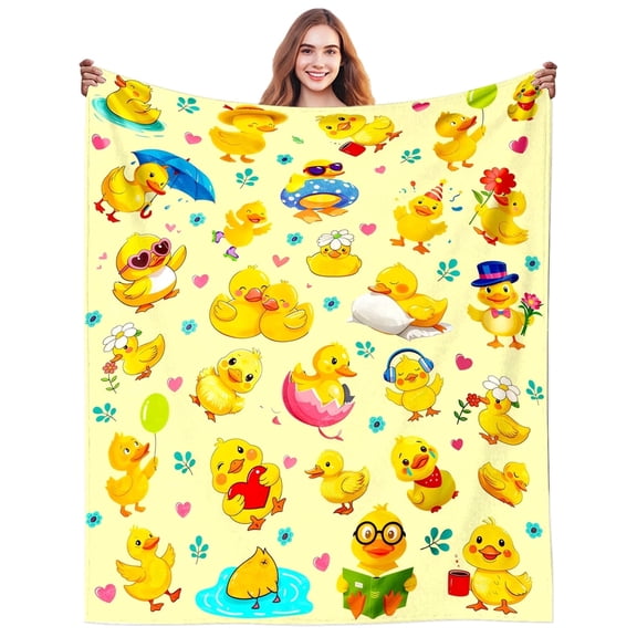 Cute Duck Gifts Blanket for Women Duck Lovers Stuff Ducks Throw Blanket Animal Plush Ducks Themed Gifts for Women Adults Men Birthday Party Decorations 50"X40"