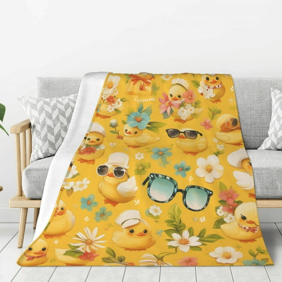 Cute Duck Holiday Lightweight Plush Fuzzy Cozy Soft Blankets 40"X30"