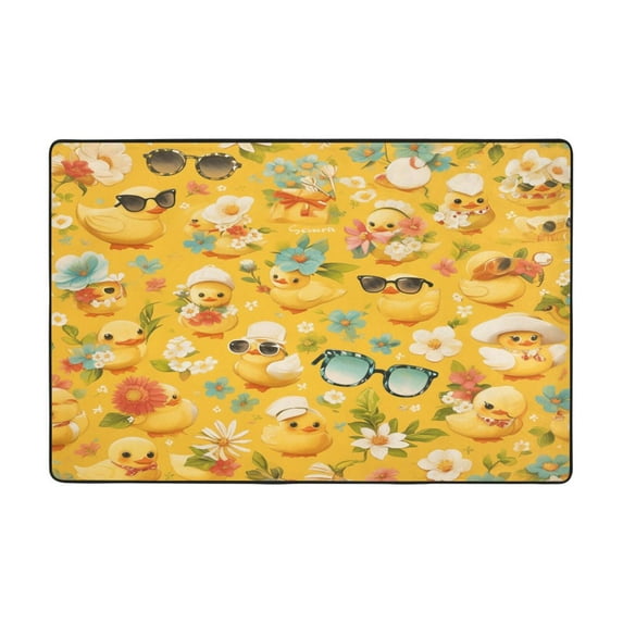 Cute Duck Holiday Rugs Washable Cover Floor Rug Carpets Bathroom Decorations For Kitchen Bedroom Indoor 72"X48"
