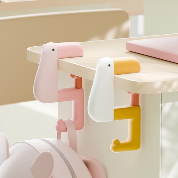 Cute Duck Hooks for Table Adjustable Desk Hangers for Handbag Purse Backpack Under Desk Holder