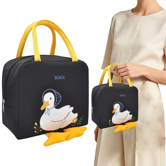 Cute Duck Lunch Bag Kawaii Lunch Box Insulated Bag Reusable Tote Bags for Hot or Cold Work, Picnic, Travel