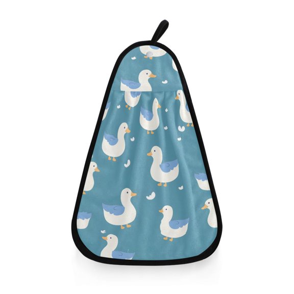Cute Duck Pattern Hand Towel Quick Drying Home Storage Kitchen Towel Hooks Dish Cloths