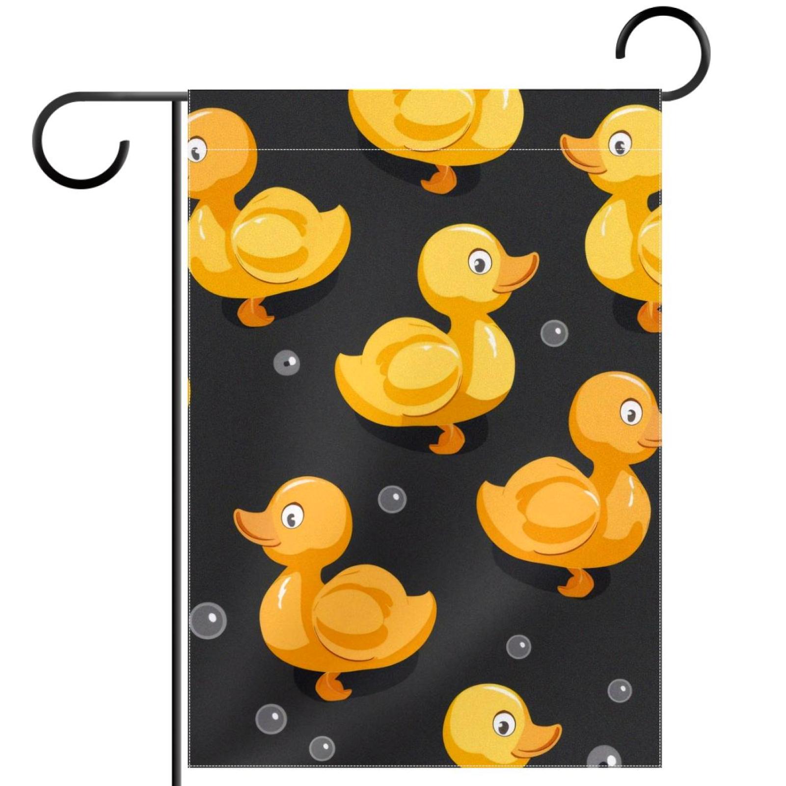 Cute Duck Pattern House Flag Double Sided Vertical 28X40 Inch Farmhouse