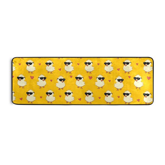 Cute Duck Pattern Runner Rug 24x72 Inch Cushioned Non Slip Soft Absorbent Floor Mat
