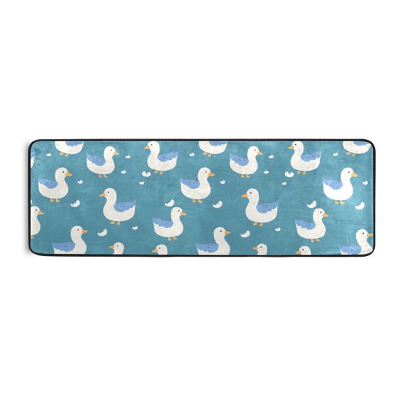 Cute Duck Pattern Runner Rug 24x72 Inch Cushioned Non Slip Soft Absorbent Floor Mat