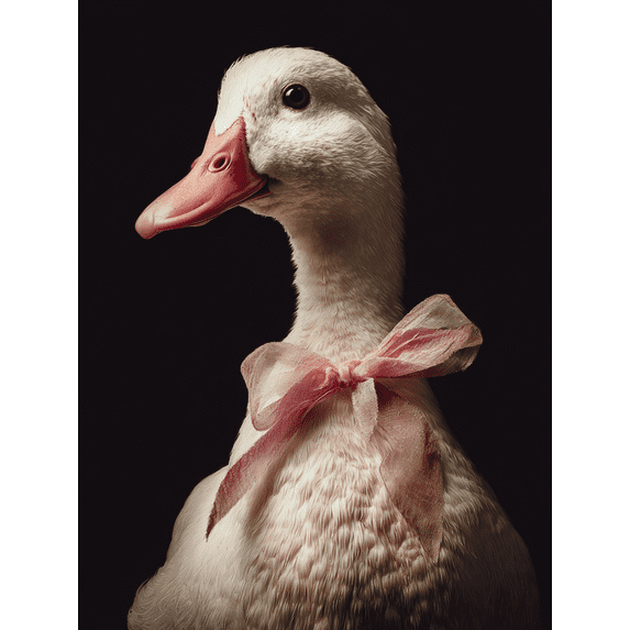 Cute Duck Pink Bow Canvas Wall Art, Perfect Wall Decor for Living Room Bedroom Dining Room Kitchen Office Hallway