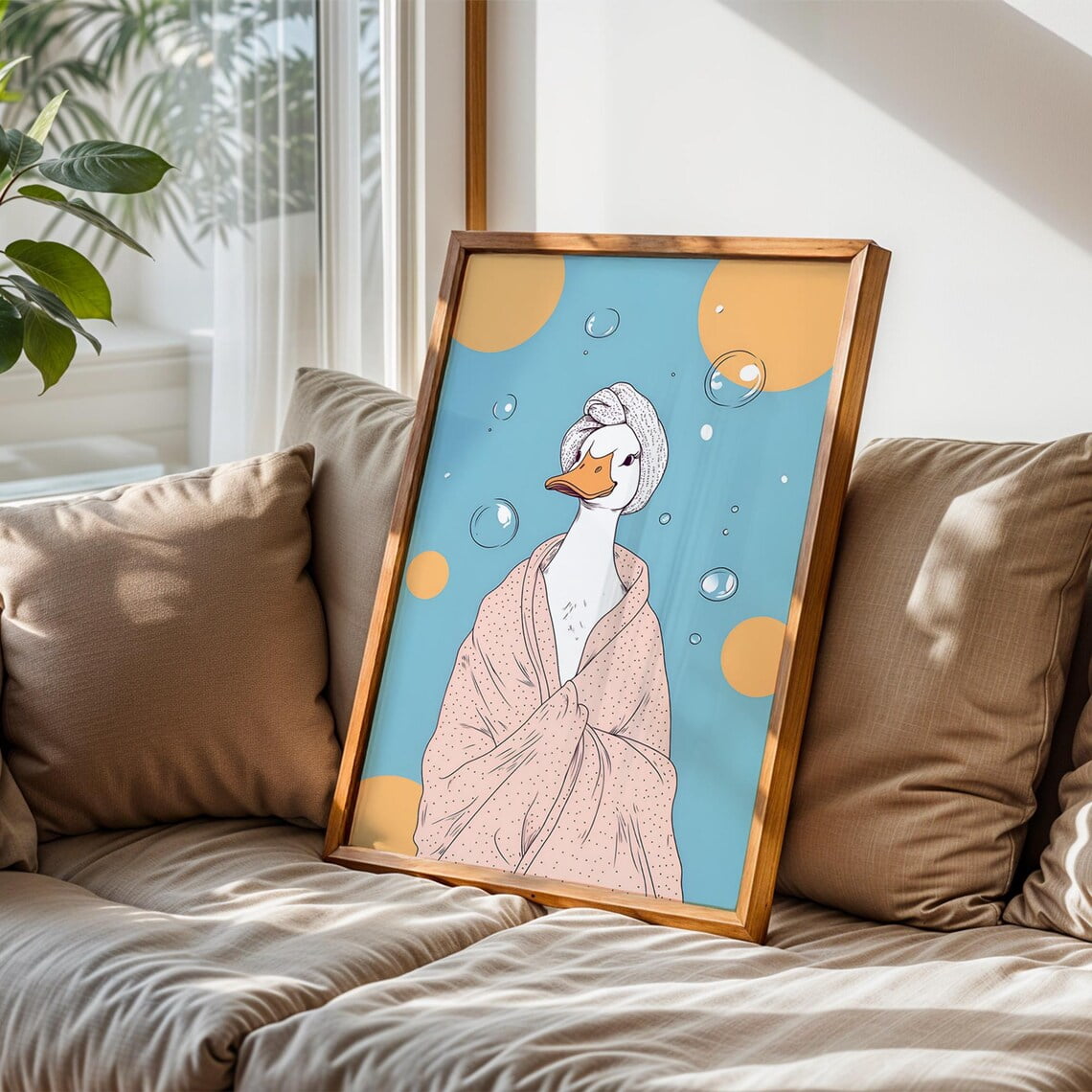 Cute Duck Print, Bathroom Funny Duck Bathroom Wall Art, Modern Bathroom ...
