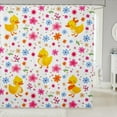 thumbnail image 1 of Cute Duck Shower Curtain Girly Pink Floral Waterproof Bathroom Curtain, Animal Theme Bath Curtain Chic Flowers Shower Curtain Set, Spring Blossoms Bathroom Accessories, 1 of 6