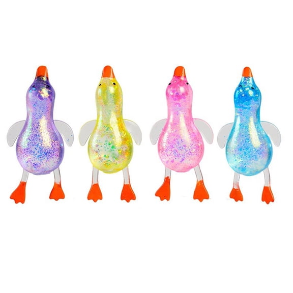 Cute Duck Squeeze Stress Balls, Sparkly Duck Gel Stretch Ball, Squeeze Fidget Ball Slow Rise Stress Relief Balls, Ultra-Soft Touch Stress-Relieving Balls Set