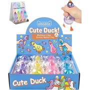 Smartology Soft Squeezy Glitter Sparkly Duck Stress Ball Yellow Clear 8 Piece