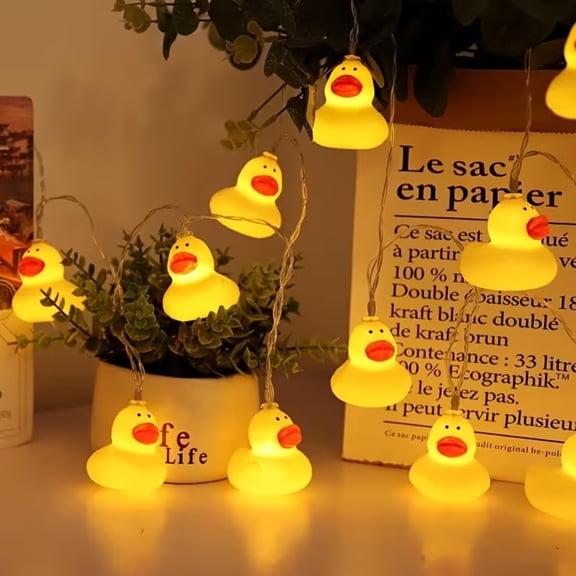 Cute Duck String Lights | Plastic, Battery Powered (No Battery), No Plug, Ideal for Easter Bedroom, Holiday Decor, Weddings, Graduation Season, New Year Celebrations, Party Atmosphere Decor