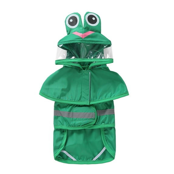 Cute Duck Waterproof Puppy Dog Raincoats Water Proof Clothes Lightweight Rain Jacket Poncho Hoodies with Strip Reflective