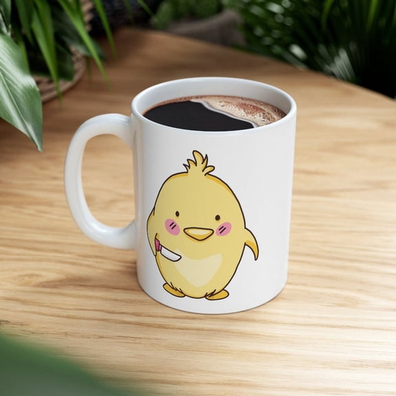 Cute Duck With Knife Meme Mug