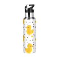thumbnail image 1 of Water Bottles 20oz Straw Lid Wide Mouth Stainless Steel for School Sport Travel Cute Duck with Polka Dot, 1 of 9