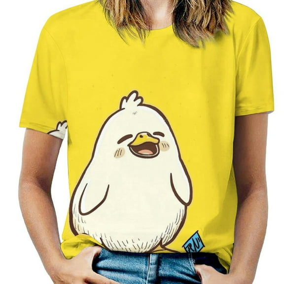 Cute Duckling Cartoon T Shirts Basic T-Shirt Short Sleeve Ladies Tee Shirt Summer Graphic Clothing