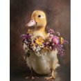thumbnail image 1 of Cute Duckling with Flowers Canvas Print, Wall Art for Living Room Bedroom Nursery Bathroom Kitchen Home, 1 of 8
