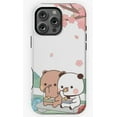 thumbnail image 1 of Cute Dudu and Bubu Bears Relaxing, Kawaii Cartoon Couple P276 Phone Case for iPhone 11 12 13 14 15 16 17 Pro Max, 1 of 2