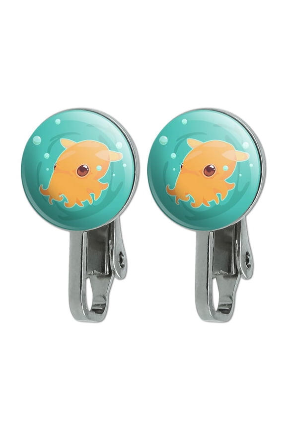 Cute Dumbo Octopus Novelty Clip-On Stud Earrings