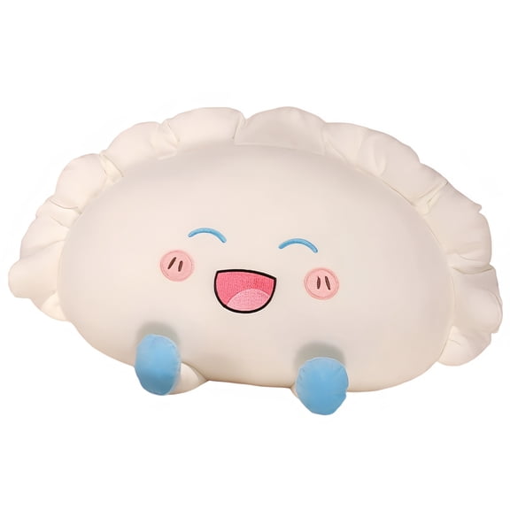 Cute Dumpling Gyoza Plush Toy Soft Stuffed Food Character Doll Decorative Hugging Pillow for Kitchen Living Room Birthday Gifting Home Accents L