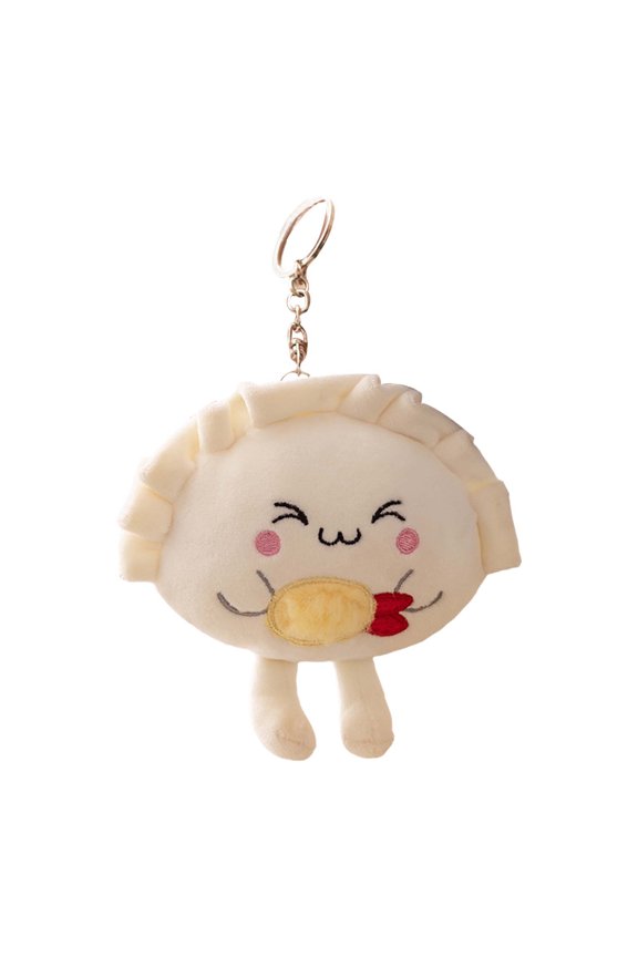 Cute Dumpling Pendant Keychain Decorative Pendant Car Keyring Backpack Decorative Bag Pendant Accessories