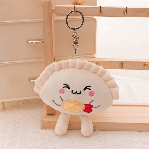 Cute Dumpling Plush Keychain Soft Stuffed Animal Toy for Kids Adults Handmade