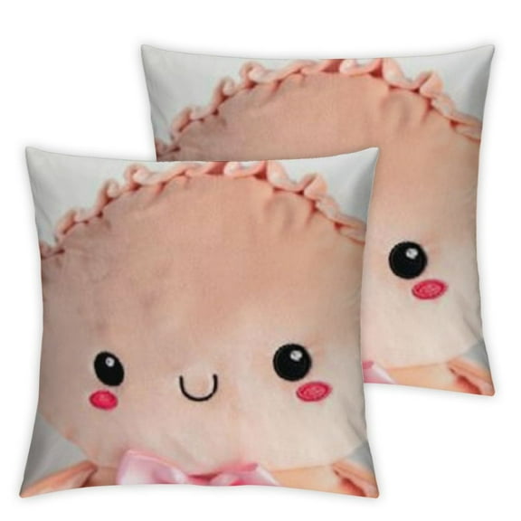 Cute Dumpling Plush Pillow Funny Food Fried Dumplings Pancakes Plushie Kawaii Stuffed Aniamls Toys Hugging Gifts for Kids Pink