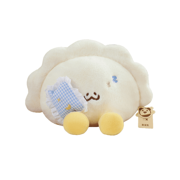 Cute Dumpling Plush Toy Pillow, Soft Stuffed Sleeping Dumpling Doll for Kids and Adults, Adorable Cuddle Plushie for Bedtime Comfort and Relaxation, Perfect Birthday, Christmas, or Holiday Gift