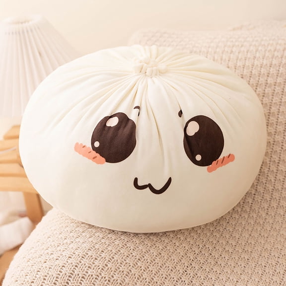 Cute Dumpling and Bun Shaped Plush Pillow - Soft Short Plush Throw Cushion for Sofa and Bed, Funny Food-Shaped Doll and Gift