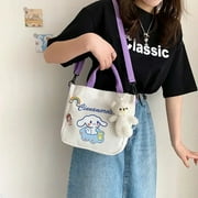 Cute Duoduo Series 2023 New Sanrio Cinnamoroll My Melody Cartoon Canvas Bag Messenger Bag Niche Shoulder Bag Book Bag Gift